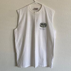 YATCHCLUB Men’s White 100% Cotton Sleeveless T Shirt Size XL